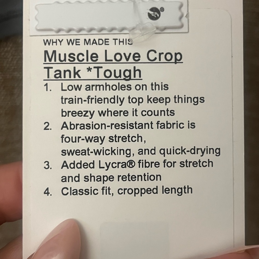 Lululemon Athletica Gray Muscle Love Sleeveless Crop Tank Top- NWT - Picture 5 of 6